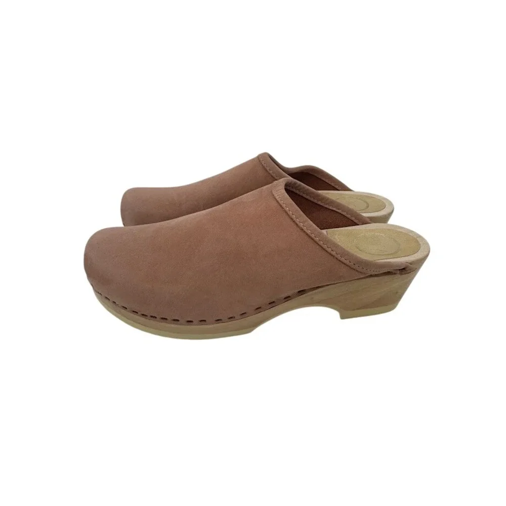 No.6 Store Old School Clogs Mid Heel in Blush Pink EU 40 Slip on Mule - Picture 4 of 13